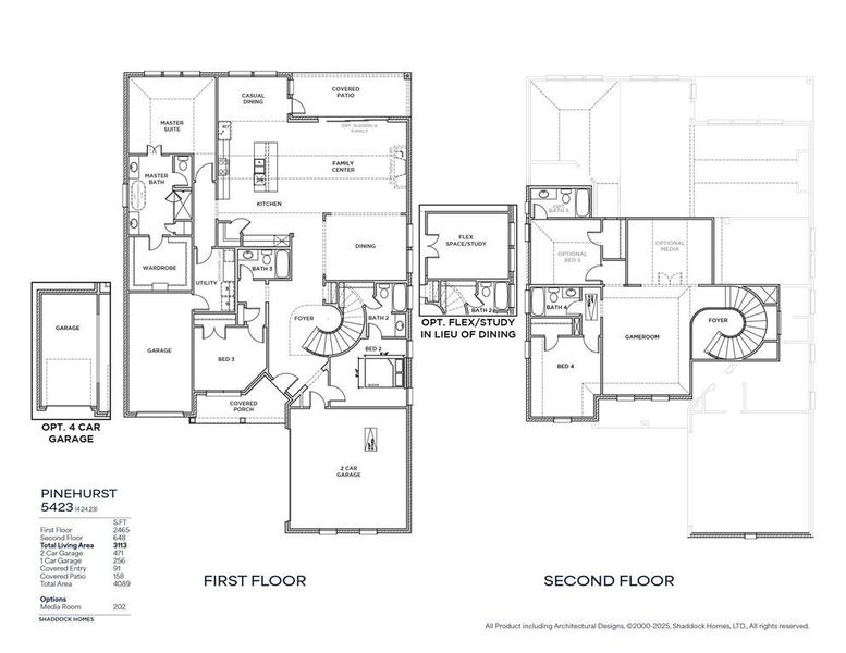 2D floor plan layout of this home in Quail Hollow, Rockwall, TX (Image 4).