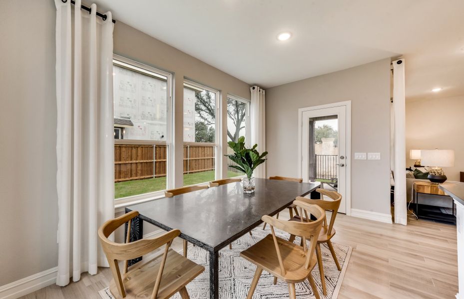 Dining area with access to backyard