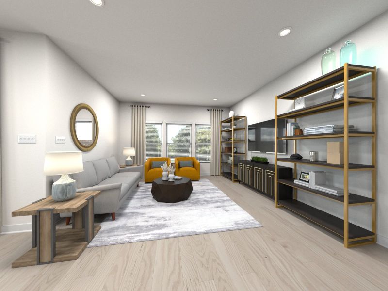 Spend family movie nights in the spacious great room.