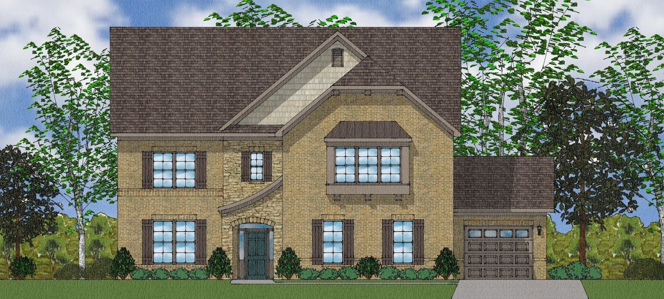 Representative exterior photo of a completed home built from the Cushing II - Elite Collection by Mungo Homes in Suter Estates, Easley, SC (Image 24).