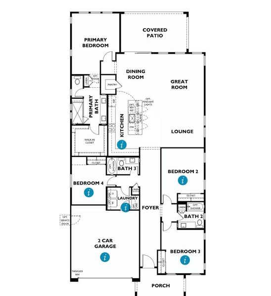 2D floor plan layout of this home in Ascent at Legacy Place, Peoria, AZ (Image 3).