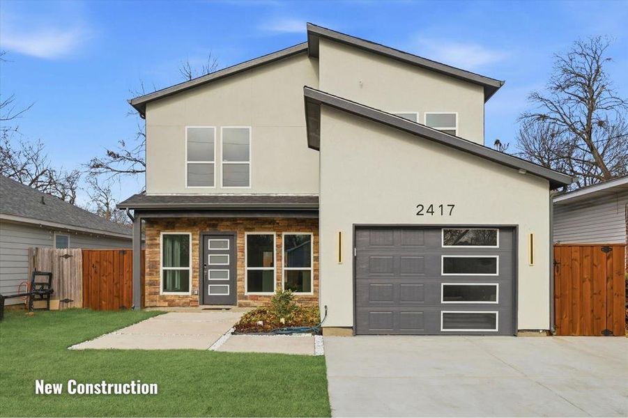Front exterior of a new home in , Dallas, TX, highlighting curb appeal (Image 1). Front exterior of a new home in , Dallas, TX, highlighting curb appeal (Image 1).