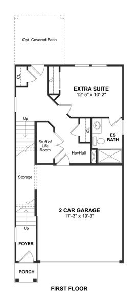 2D floor plan layout for the Ridgewood II by K. Hovnanian® Homes in Piccolina, Houston, TX (Image 3). 2D floor plan layout for the Ridgewood II by K. Hovnanian® Homes in Piccolina, Houston, TX (Image 3).