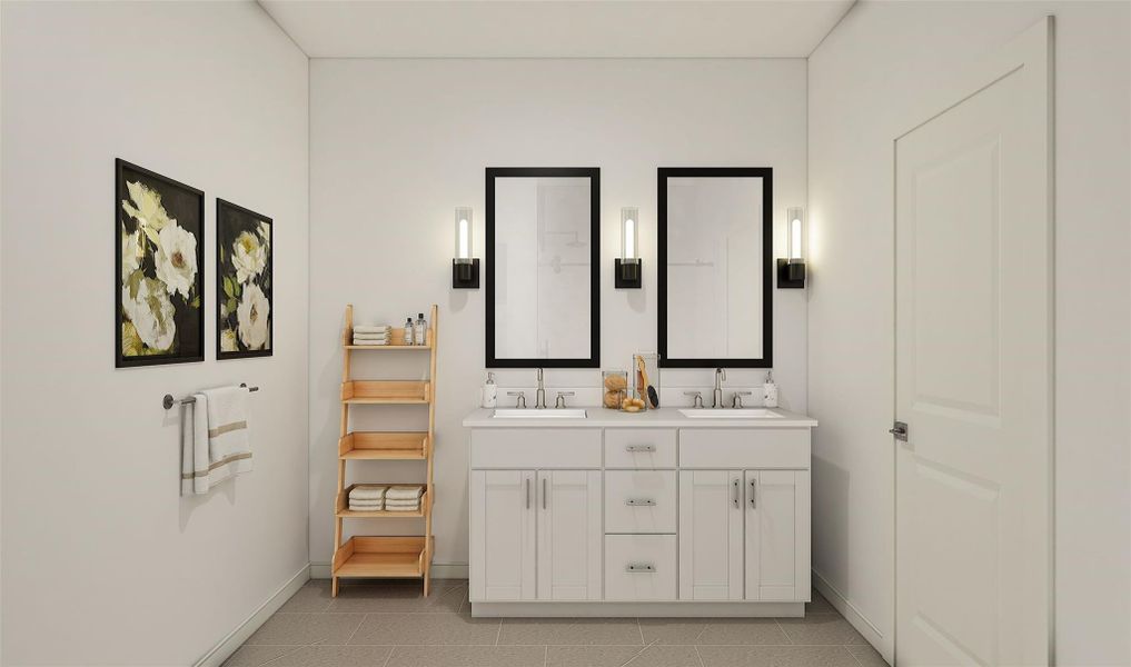 Relaxing primary bath (*Artist rendering used for illustration purposes only.)