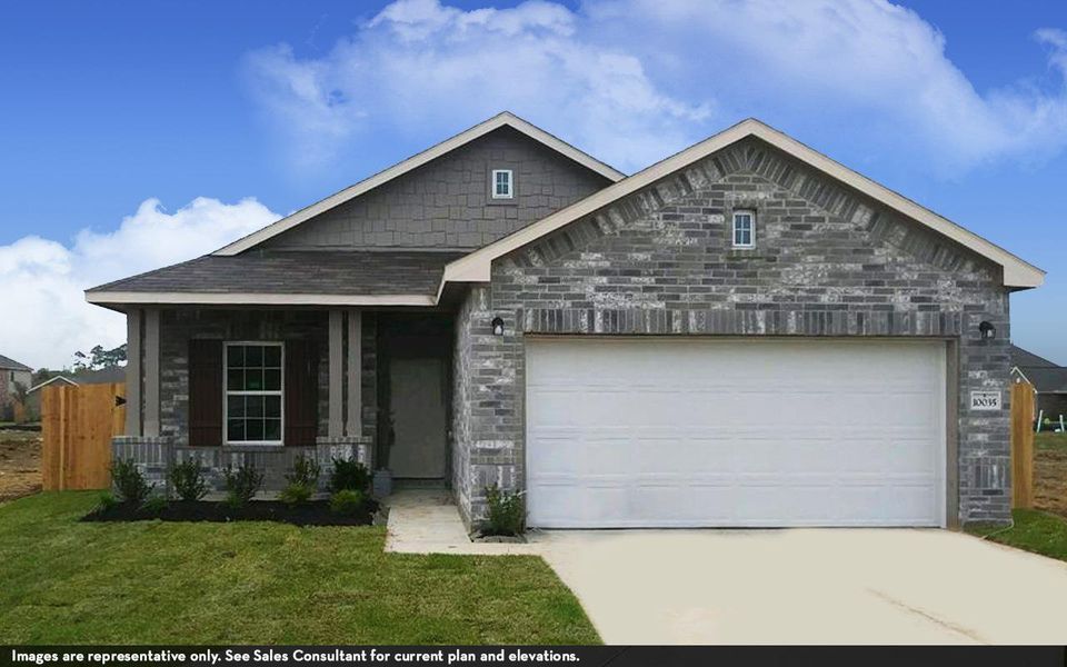 Front exterior of a new home in Bay Creek, Baytown, TX, highlighting curb appeal (Image 20).