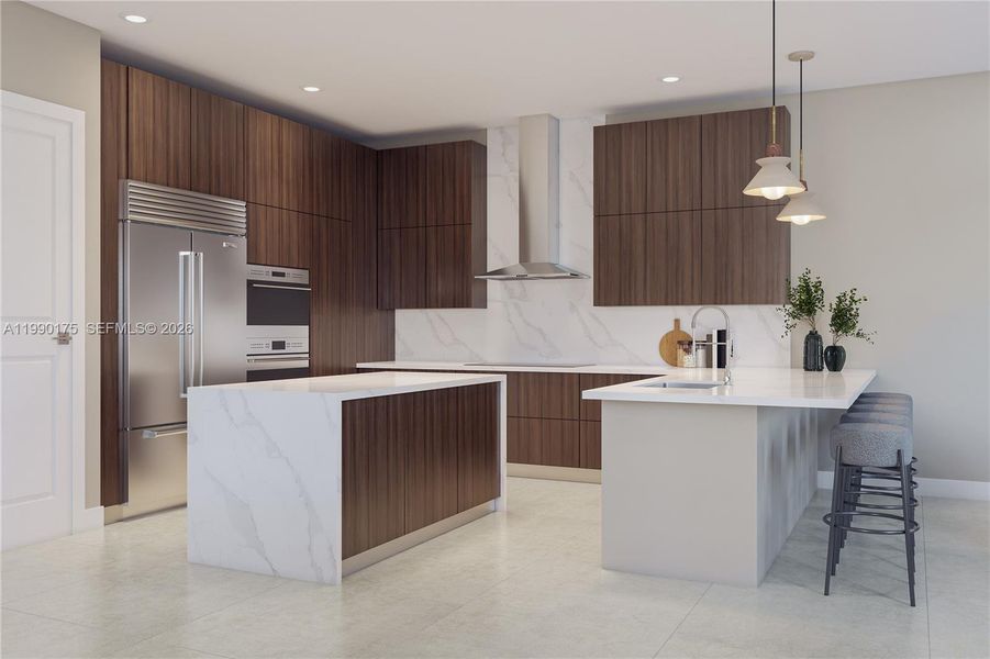 Furnished interior view inside a new home in Greenview at Presidential, Miami (Image 5).