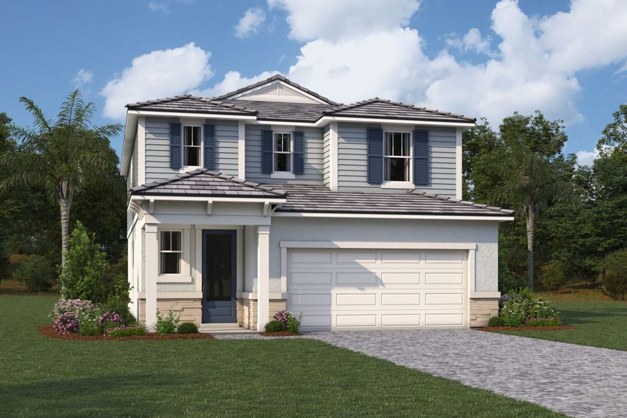 Representative exterior photo of a completed home built from the Woodruff by Mattamy Homes in Summerlit, Naples, FL (Image 1).