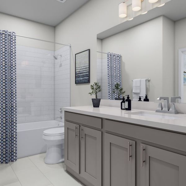 Furnished interior view inside a new home in Terrace Collection at Heritage, Dripping Springs (Image 18).