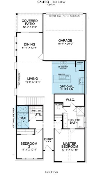 2D floor plan layout for the Calero by Landon Homes in Fields - East Village, Frisco, TX (Image 6). 2D floor plan layout for the Calero by Landon Homes in Fields - East Village, Frisco, TX (Image 6).