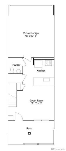 2D floor plan layout of this home in Parterre: The Parkside Collection, Thornton, CO (Image 2).
