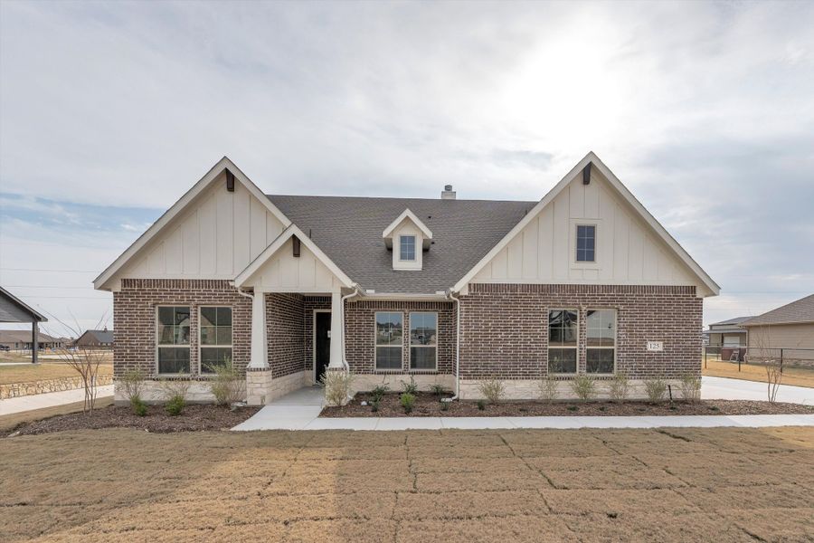Front exterior of a new home in Fairview Meadows, New Fairview, TX, highlighting curb appeal (Image 21). Front exterior of a new home in Fairview Meadows, New Fairview, TX, highlighting curb appeal (Image 21).
