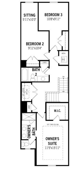 2D floor plan layout for the Lakewood by Mattamy Homes in Crosswind Ranch, Parrish, FL (Image 6).