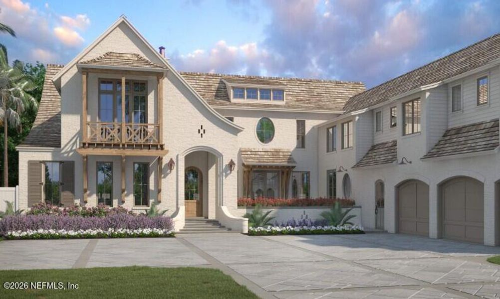 Front exterior of a new home in , Ponte Vedra Beach, FL, highlighting curb appeal (Image 2). Front exterior of a new home in , Ponte Vedra Beach, FL, highlighting curb appeal (Image 2).