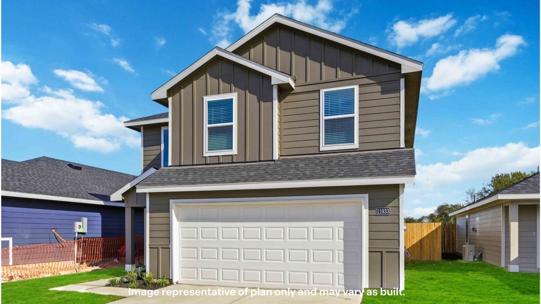 Front exterior of a new home in Deer Meadows, Odessa, TX, highlighting curb appeal (Image 20).