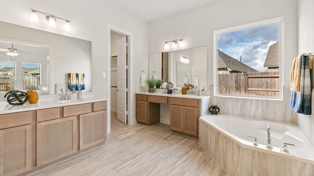 Representative furnished interior of a home built from the Tulane by Brightland Homes in Katy Lakes, Katy (Image 17).