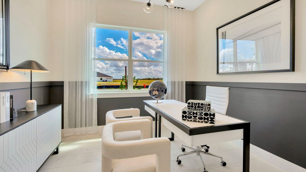 The Fourth Bedroom or Flex Room of a DRB Homes Grand Eider model which is a home plan offered at Serengeti in Spring Hill, FL