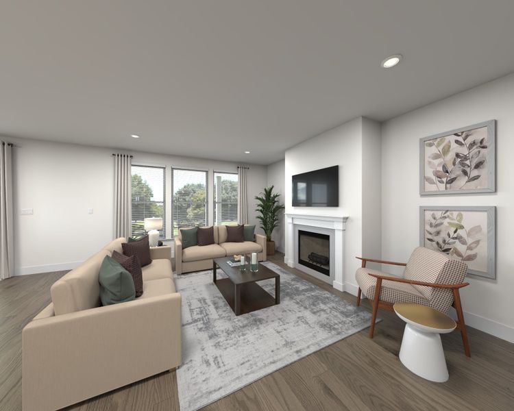 Spend family movie nights in the spacious great room. Spend family movie nights in the spacious great room.