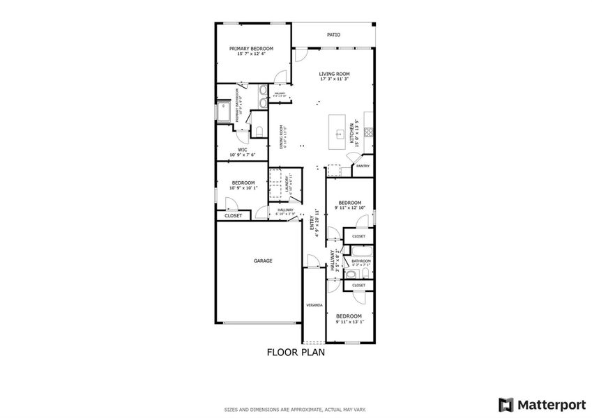 2D floor plan layout of this home in Carillon, Manor, TX (Image 3). 2D floor plan layout of this home in Carillon, Manor, TX (Image 3).