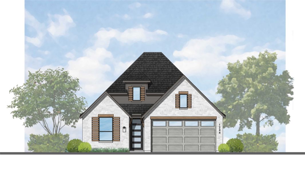 Representative rendering of the exterior for the Morgan Plan by Highland Homes (Image 3).