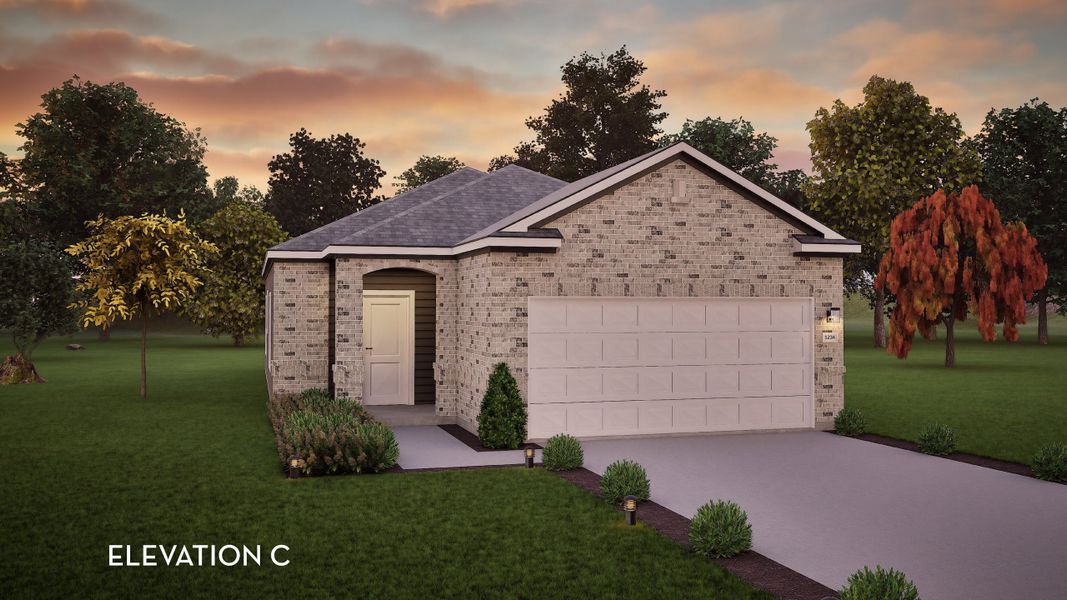 Representative exterior photo of a completed home built from the Pine II by CastleRock Communities in Chasin Heights, Converse, TX (Image 12). Representative exterior photo of a completed home built from the Pine II by CastleRock Communities in Chasin Heights, Converse, TX (Image 12).