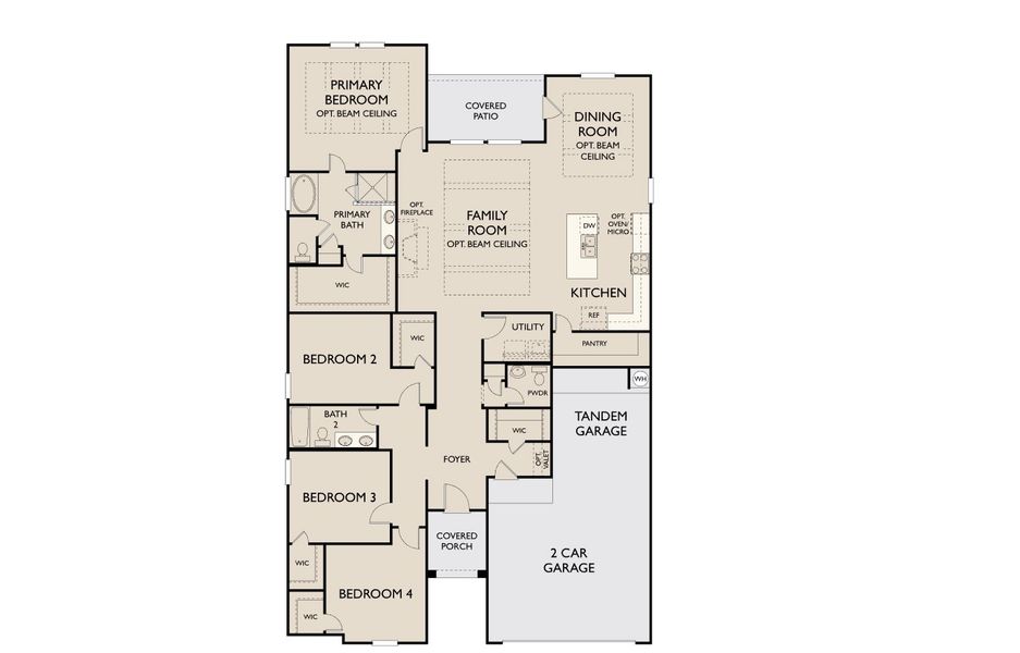 2D floor plan layout for the Brooke by Ashton Woods in Sunterra Lakes, Brookshire, TX (Image 3).
