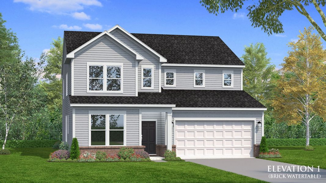 Representative exterior photo of a completed home built from the Wynwood by DRB Homes in Weavers Pointe, Zebulon, NC (Image 10).