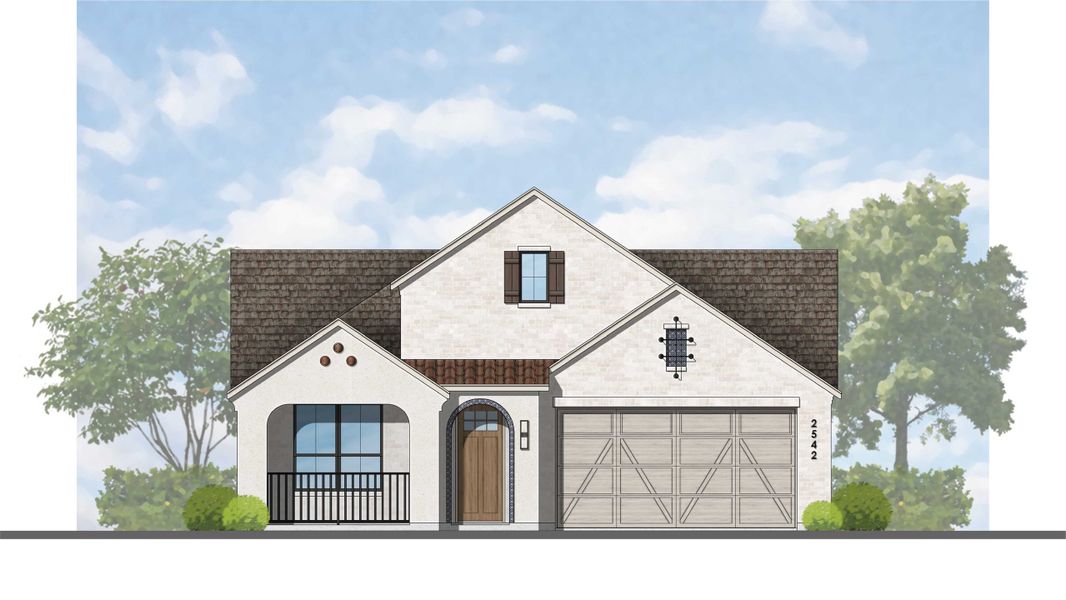 Representative rendering of the exterior for the VanGogh Plan by Highland Homes (Image 31).