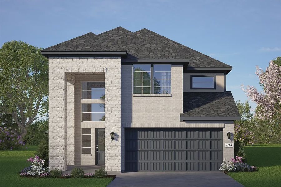 Representative exterior photo of a completed home built from the Durango by Chesmar Homes in Jordan Ranch 40's, Fulshear, TX (Image 4).