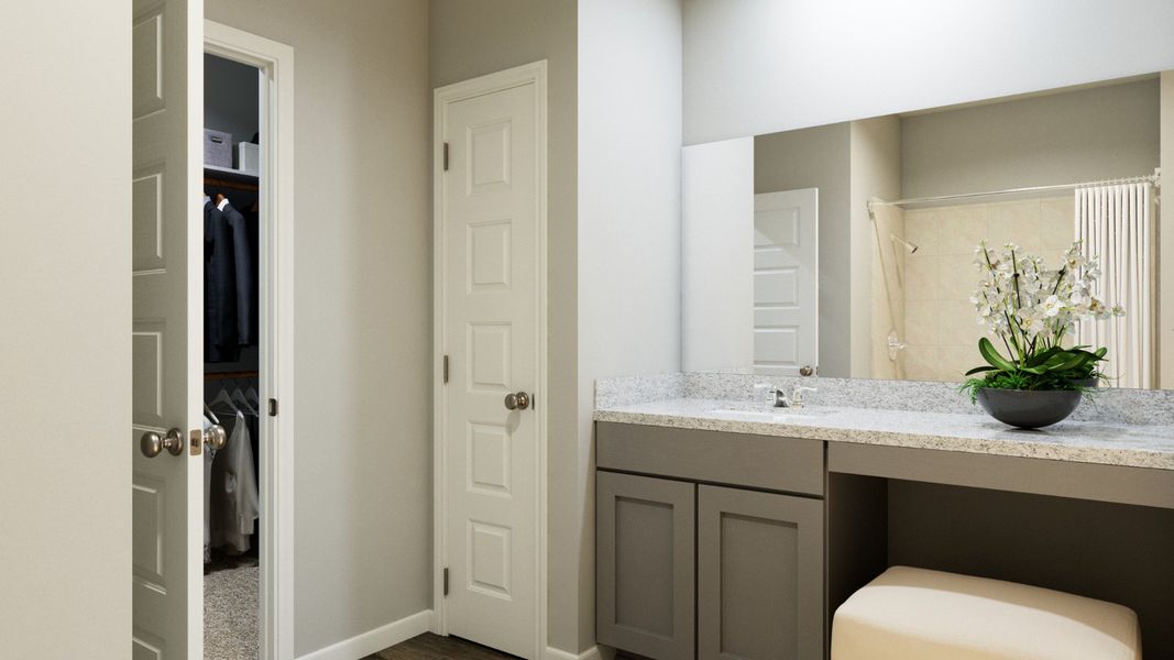 Representative furnished interior of a home built from the The Emilia by Legend Homes in Rocky Creek Crossing, Crowley (Image 17).