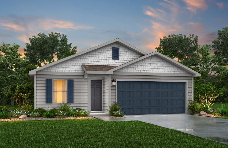 Front exterior of a new home in Madalynn Estates, Corpus Christi, TX, highlighting curb appeal (Image 2).