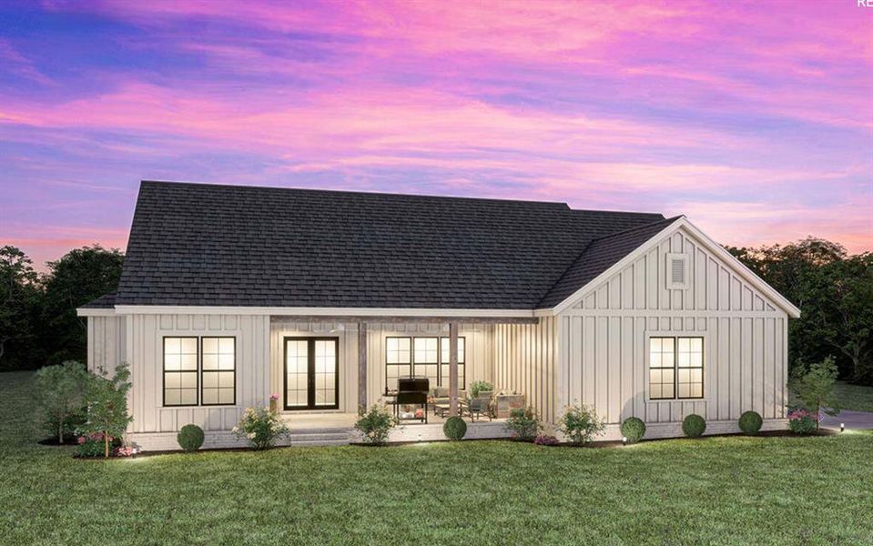 Front exterior of a new home in Oak Water Ranch, Granbury, TX, highlighting curb appeal (Image 18).