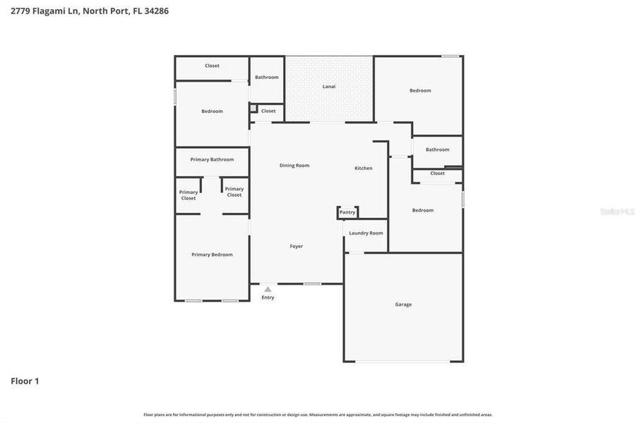 2D floor plan layout of this home in , North Port, FL (Image 5).
