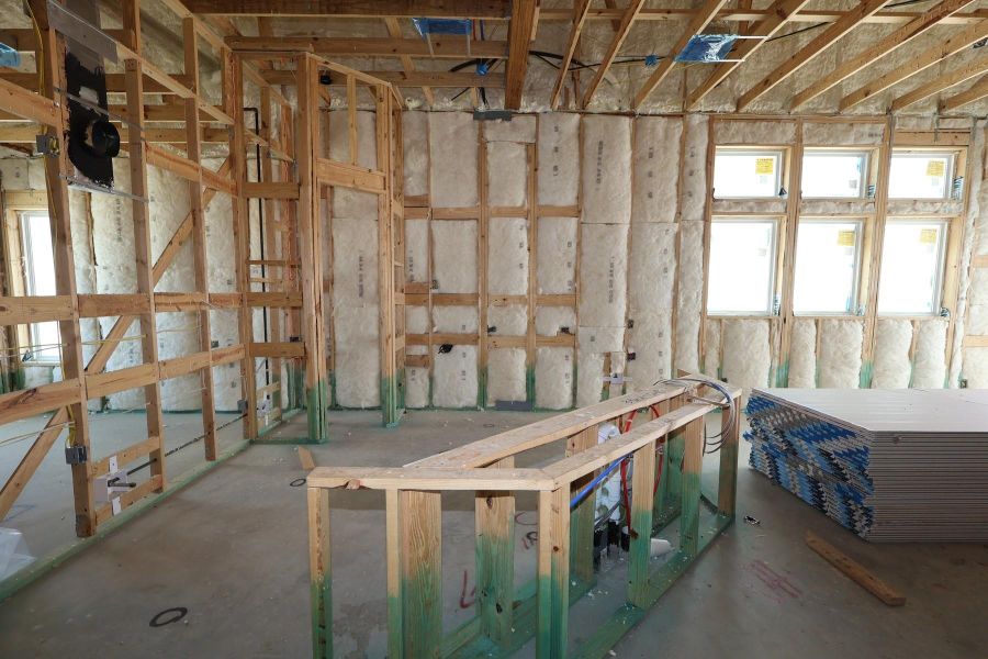 In-progress construction of a new home in Bridgeland Central: Emerald Heights - Enclave Row Collection, Cypress, TX (Image 10).