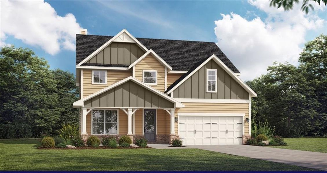 Front exterior of a new home in , Homer, GA, highlighting curb appeal (Image 1).