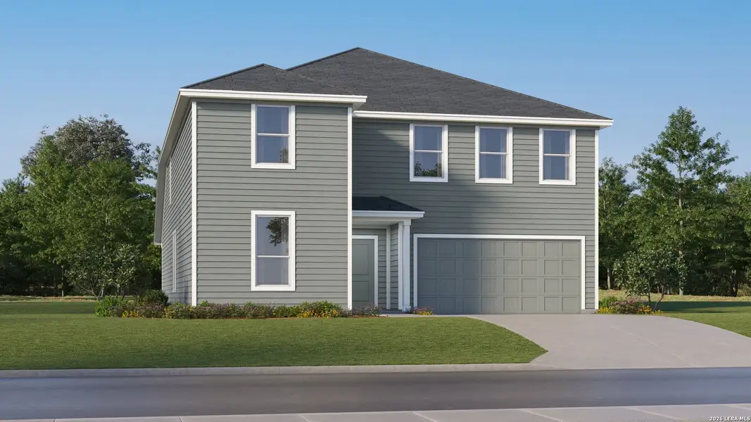 Front exterior of a new home in Navarro Ranch, Seguin, TX, highlighting curb appeal (Image 20).