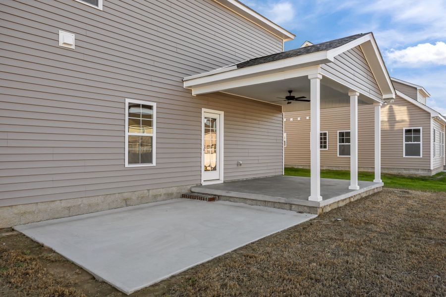 Exterior details and patio area of a home in Arbor Hills South II, Greenville (Image 25). Exterior details and patio area of a home in Arbor Hills South II, Greenville (Image 25).
