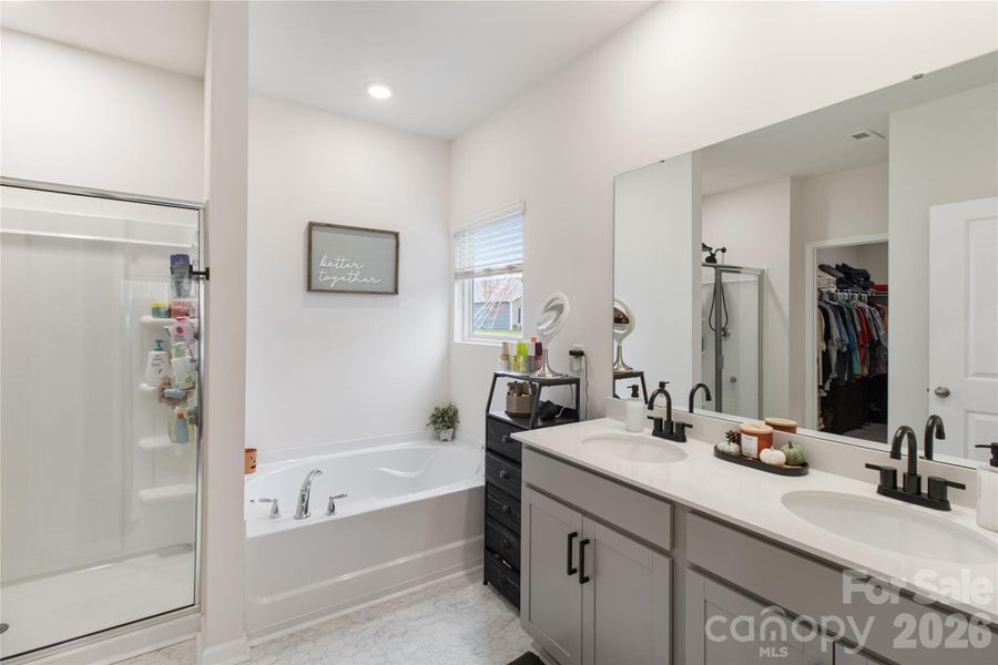 Primary Bath with dual vanities.