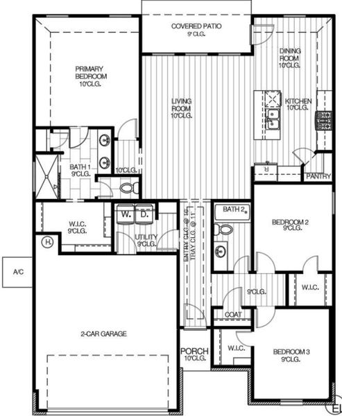 2D floor plan layout of this home in Lexington Heights, Willis, TX (Image 3).