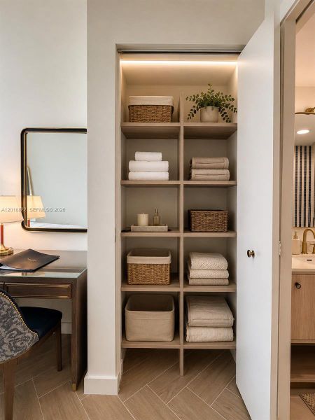 Furnished interior view inside a new home in , Miami (Image 10).