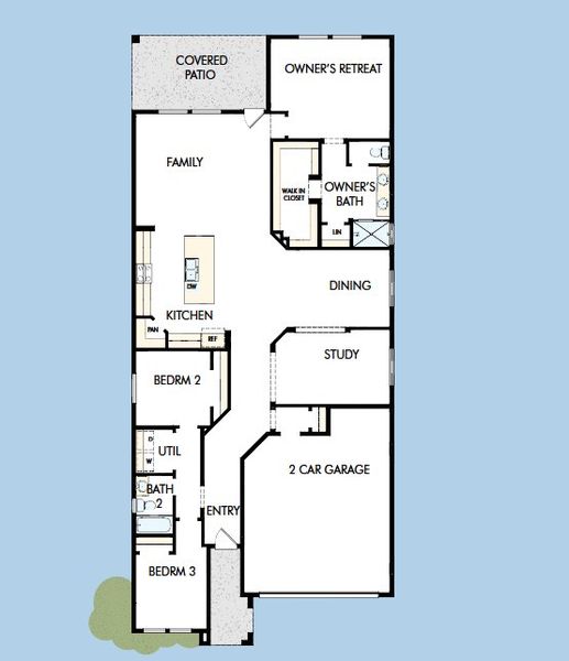 2D floor plan layout for the The Muscat by David Weekley Homes in Artesa at Soleo, San Tan Valley, AZ (Image 3).