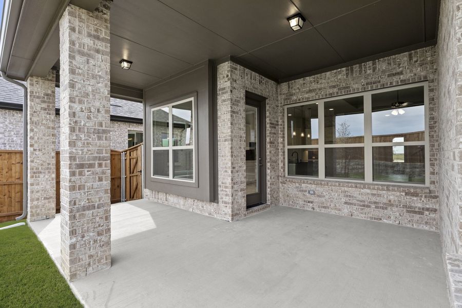 Exterior details and patio area of a home in Brookshire at Legacy Hills, Celina (Image 3). Exterior details and patio area of a home in Brookshire at Legacy Hills, Celina (Image 3).
