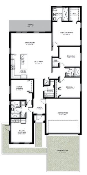 2D floor plan layout for the Sofia by Century Homebuilders Group in Century Heights, Miami, FL (Image 2). 2D floor plan layout for the Sofia by Century Homebuilders Group in Century Heights, Miami, FL (Image 2).