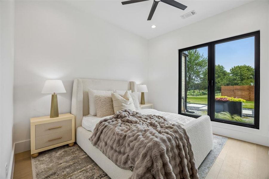 Full bathroom with shower with access to the pool and entertaining room.