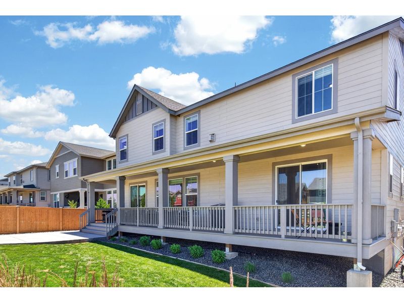 Exterior details and patio area of a home in Sunset Village, Erie (Image 4).