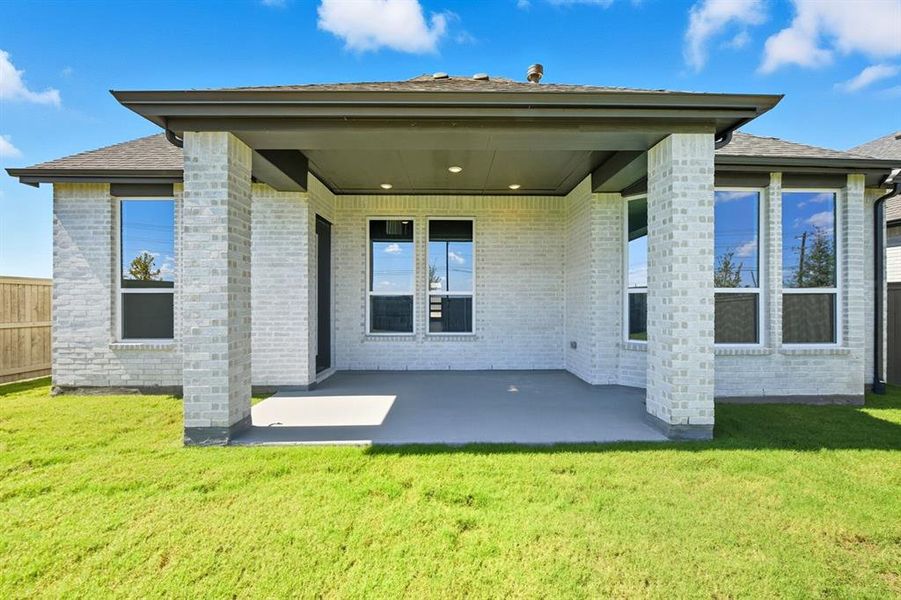 Exterior details and patio area of a home in Pecan Square: 50ft. lots, Northlake (Image 2). Exterior details and patio area of a home in Pecan Square: 50ft. lots, Northlake (Image 2).