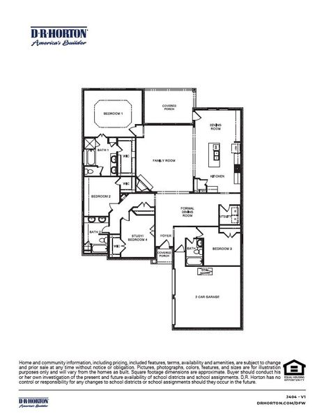 2D floor plan layout for the Bandera by D.R. Horton in Peachtree Meadows, Rockwall, TX (Image 3). 2D floor plan layout for the Bandera by D.R. Horton in Peachtree Meadows, Rockwall, TX (Image 3).