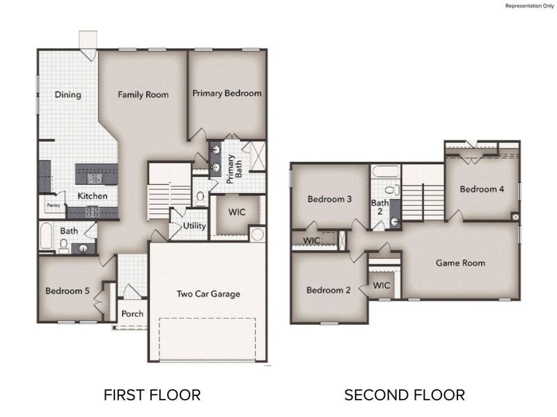 2D floor plan layout of this home in Edgebrooke, Pflugerville, TX (Image 2).