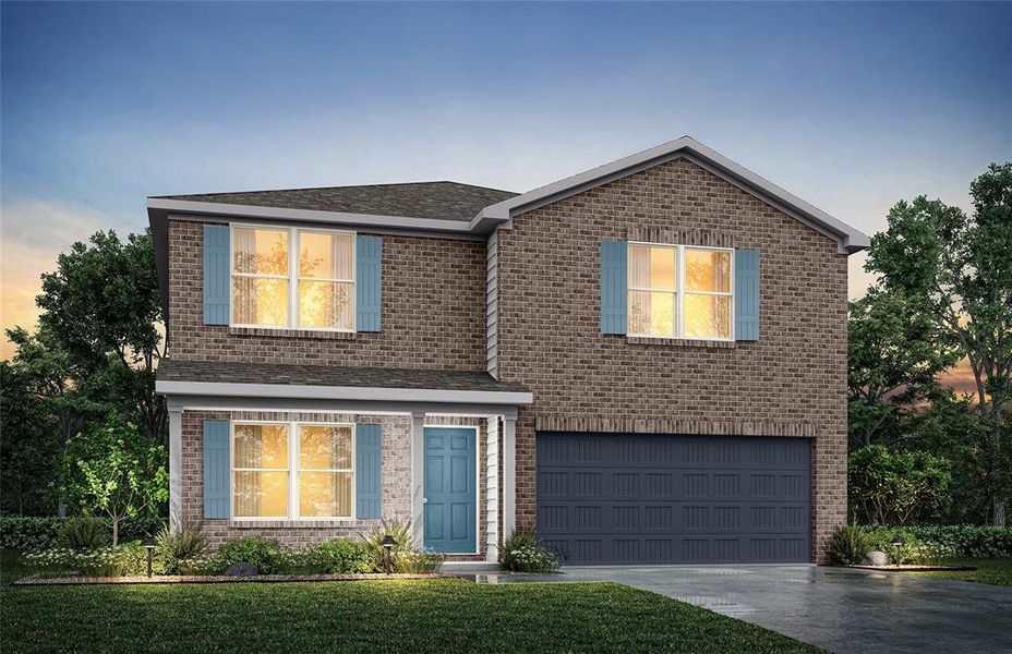 Front exterior of a new home in , Godley, TX, highlighting curb appeal (Image 2). Front exterior of a new home in , Godley, TX, highlighting curb appeal (Image 2).