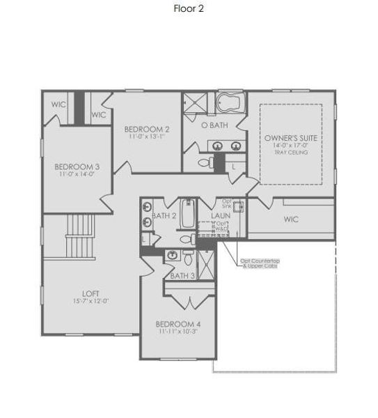 2D floor plan layout of this home in Silverwood, Cumming, GA (Image 3).