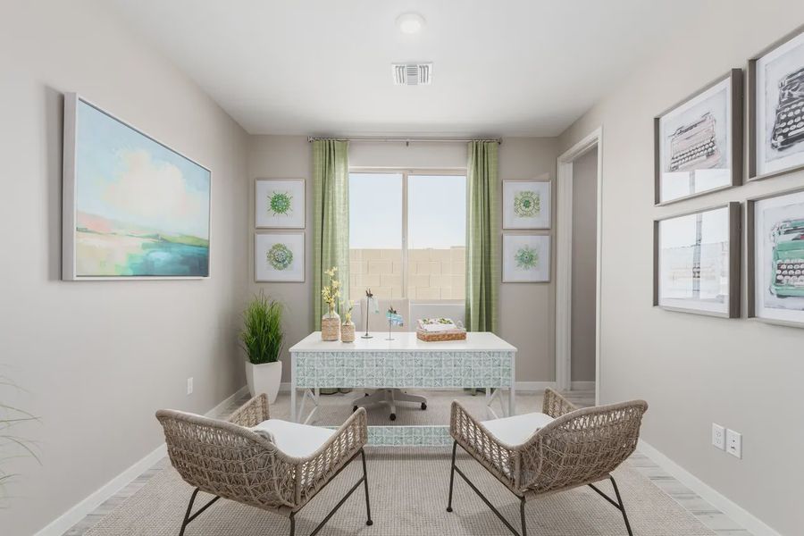 Representative furnished interior of a home built from the 2326 by Elliott Homes in Acacia at Santana, Yuma (Image 41).